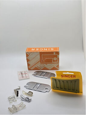 Vintage Singer Sewing Machine Accessory Lot Feet Needles Plates Box OEM Parts